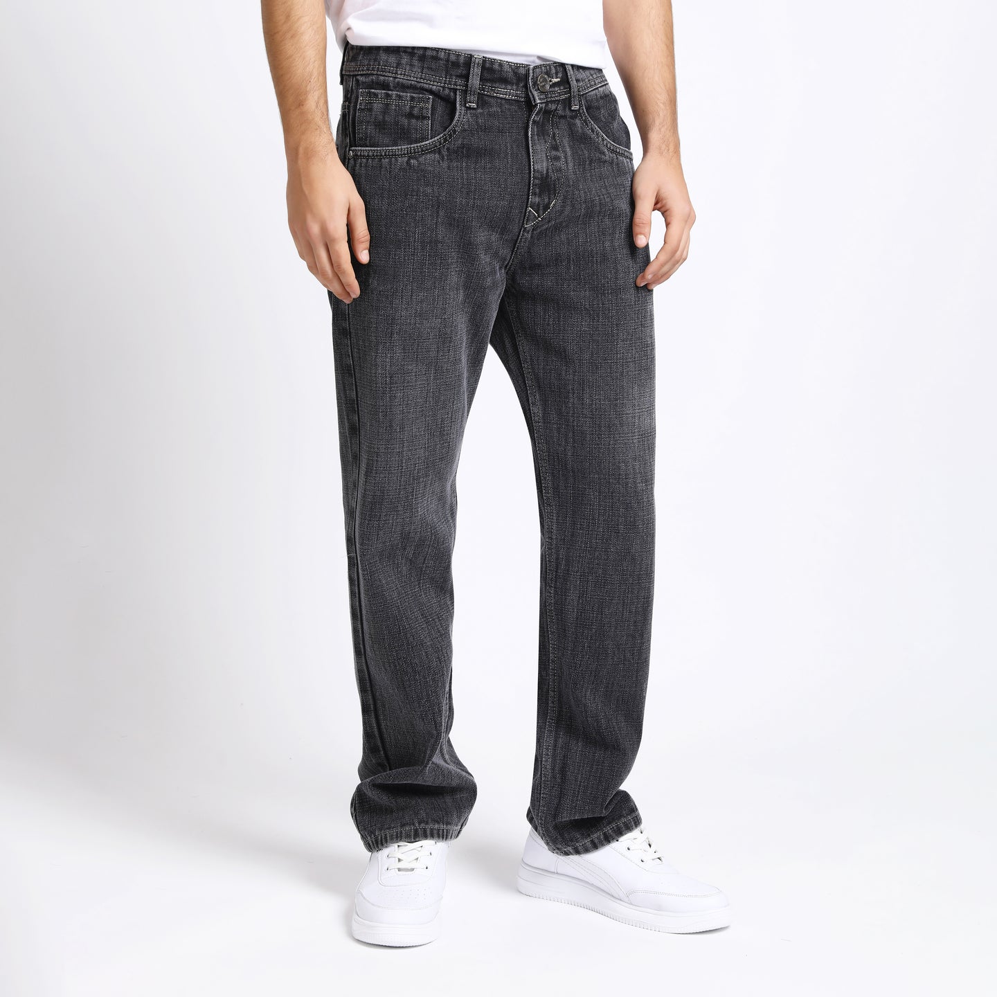 DARK GREY BAGGY FIT JEAN TEDDY 4753-1